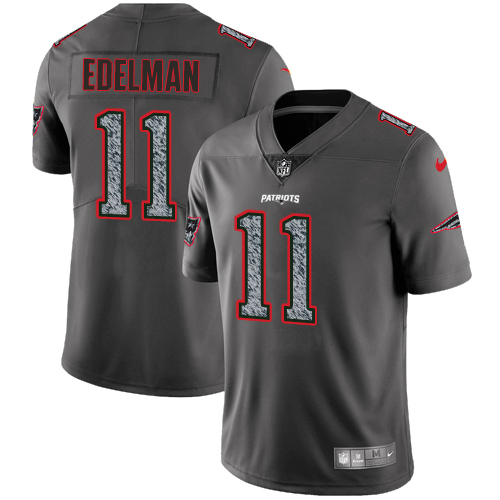 Nike Patriots #11 Julian Edelman Gray Static Youth Stitched NFL Vapor Untouchable Limited Jersey - Click Image to Close